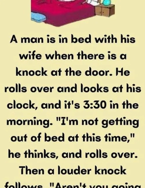 A man is in bed with his wife.