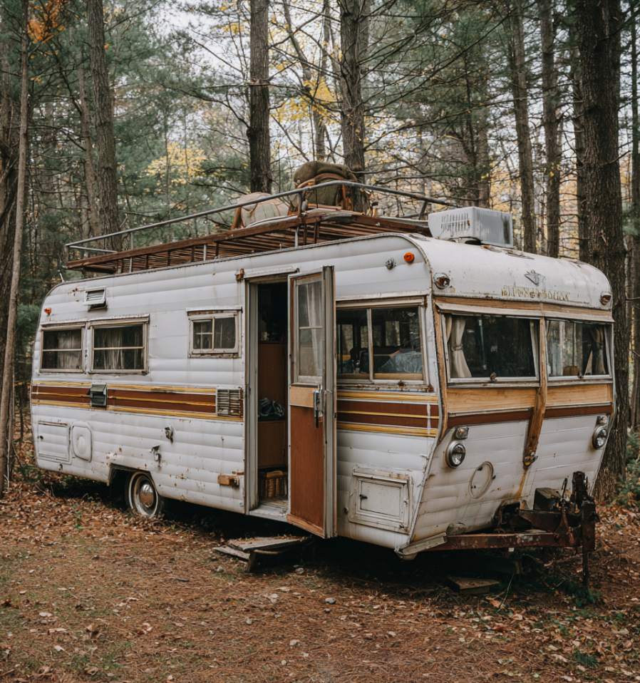 Kind people gave a homeless woman an old trailer.The woman was so happy to have a home.