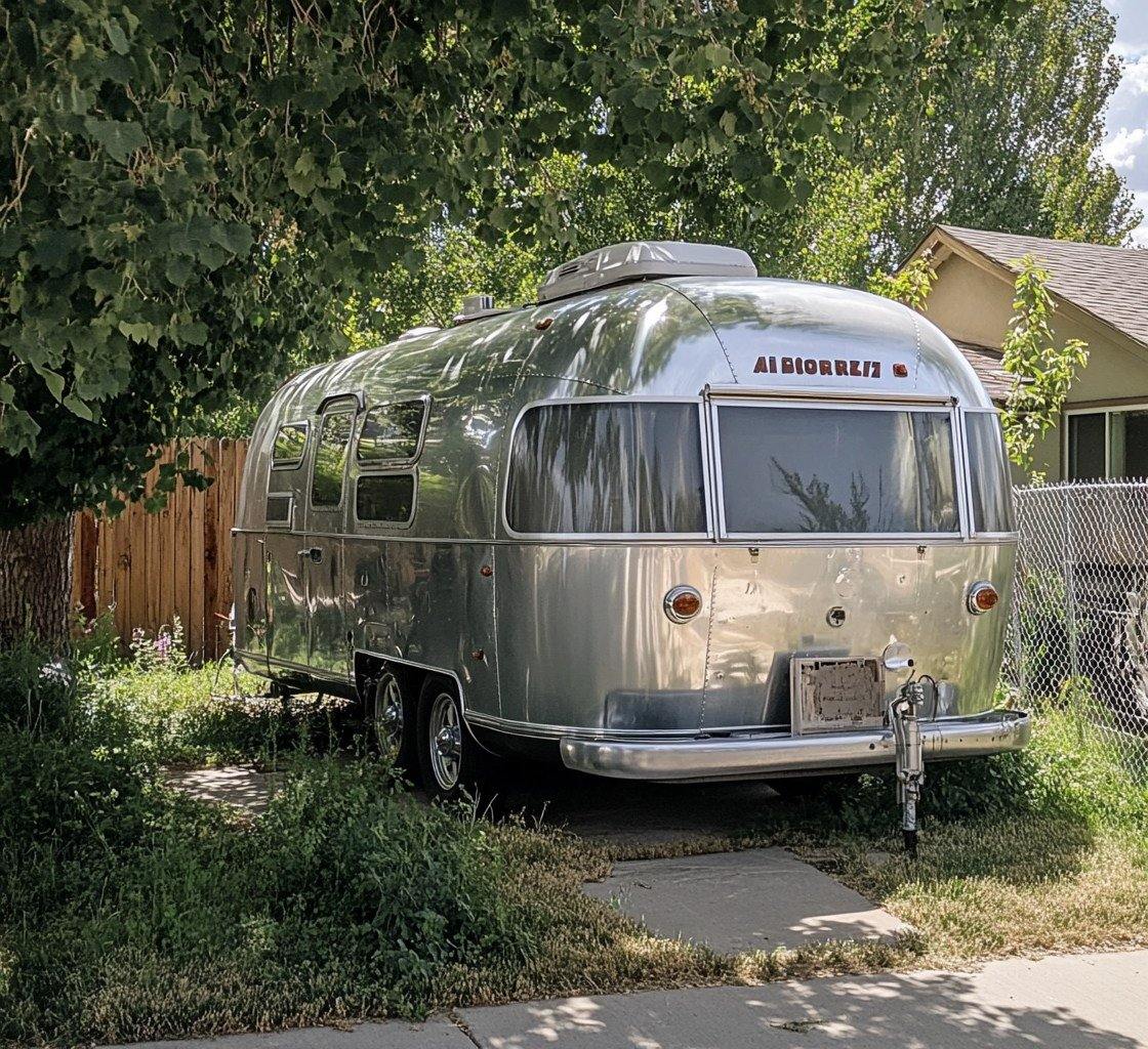Peek inside a 1977 Airstream and admire its furnishings – the kitchen’s a gem