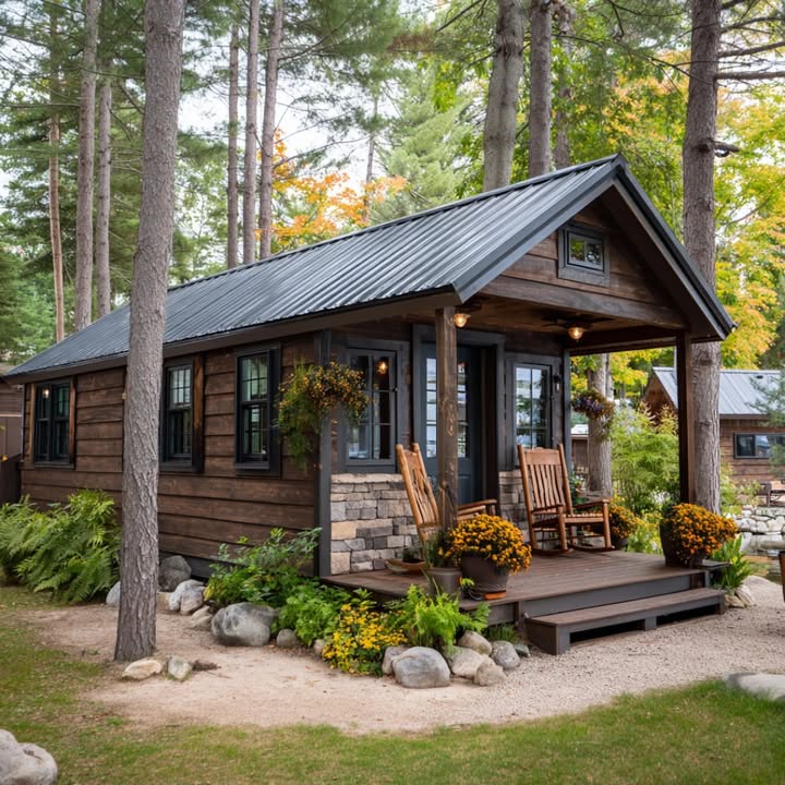 Step into this cozy lakeside lodge. The interior is truly breathtaking