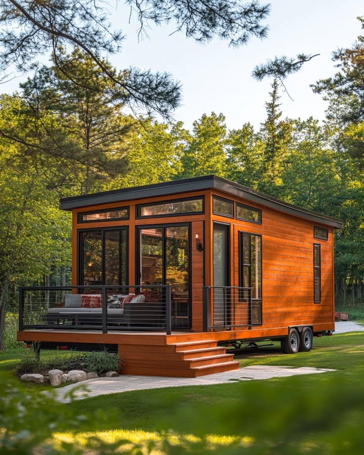 She opened the door to her new tiny woodland home… and couldn’t stop crying. The inside is breathtaking.