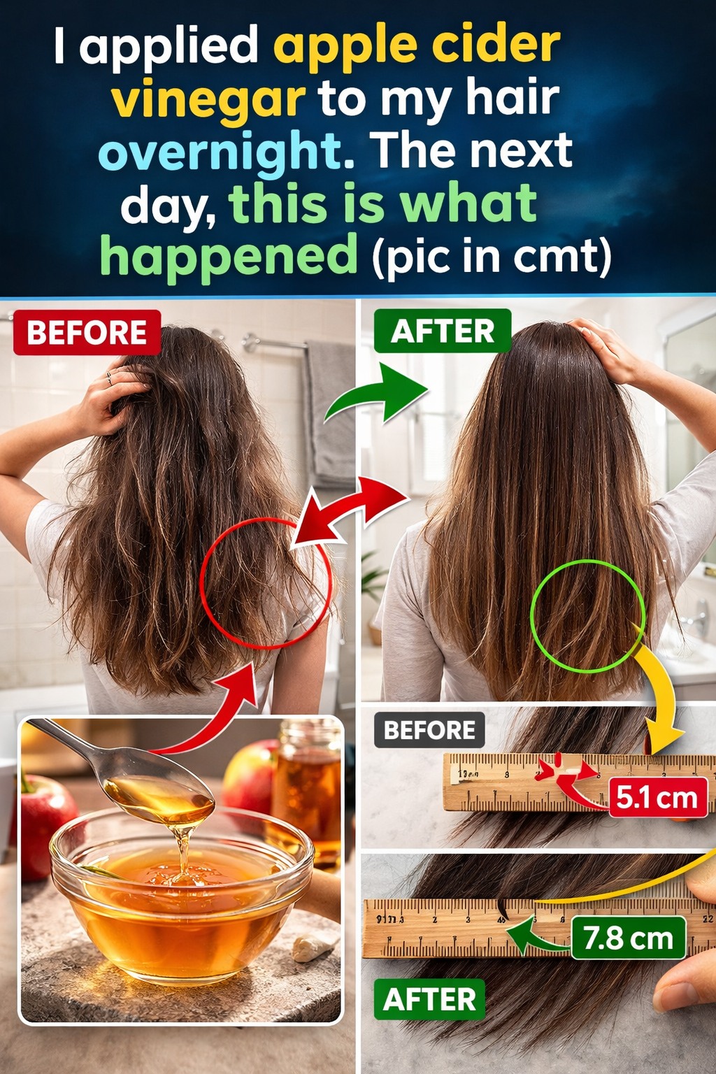 I Had No Idea What Apple Cider Vinegar Would Do for My Hair Until I Left It In Overnight