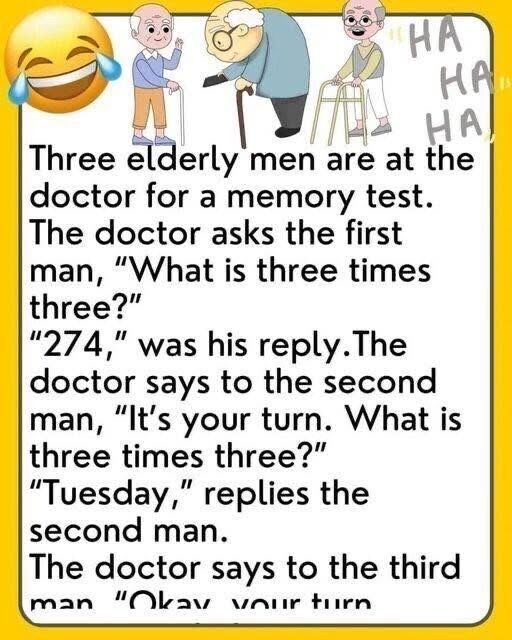 What’s Three Times Three?….Our sides were splitting 🤣🤣🤣 from laughter with this joke… See what happens next in the first comment 👇
