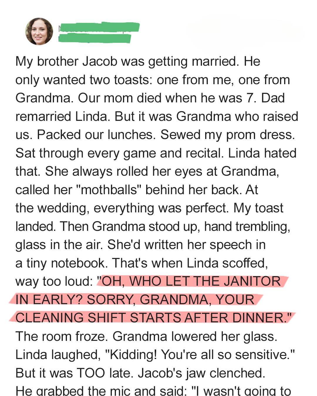 My Stepmom Mocked My Grandma at My Brother’s Wedding, Unaware It Would Lead to Her Biggest Regret